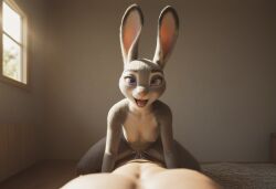 ai_generated anthro anthropomorphic beautiful bedroom big_breasts breasts breeding breeding_request bunny_ears bunny_girl bunny_tail bunnygirl cowgirl_position cum_in_pussy cum_inside cumshot disney female fucking fur furry furry_only impregnated impregnation_request in_heat intercourse inviting_to_sex judy_hopps looking_at_viewer on_knees orgasm seductive seductive_look seductive_smile sexy sexy_body sexy_pose tits_out wet_pussy zootopia