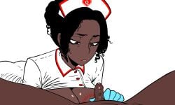 bb_cat_(artist) bleached bleached_clothing dark-skinned_female dark-skinned_male dark_skinned_femboy gloves latex_gloves nurse nurse_cap nurse_uniform penis penis_inspection penis_inspection_day queen_of_hearts queen_of_hearts_symbol queen_of_hearts_tattoo small_penis small_penis_humiliation