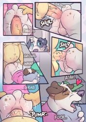 absurd_res anal anal_orgasm anal_sex anthro ass ass_up baileyx balls belly big_penis bird_dog bodily_fluids border_collie butt_grab canid canine canis closed_eyes clothed clothing collie comic cuckold cum cum_in_ass cum_inside doggy_style domestic_dog drooling ejaculation excessive_cum excessive_genital_fluids face_in_pillow first_person_view foreskin from_behind_position furniture genital_fluids genitals golden_retriever group hand_on_butt hands-free herding_dog hi_res house_plant humanoid_genitalia humanoid_penis humiliation hunting_dog jack_russell_terrier kneeling leaking_cum living_room lying male male/male mammal nude on_front onomatopoeia orgasm orgasm_face pantsless pastoral_dog penetration penis rear_view retriever saggy_balls saliva saliva_string sex sheepdog sofa sofa_sex sound_effects sweat sweatdrop terrier text throbbing throbbing_penis trio vein veiny_penis