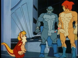 3boys 4chan erection furry lion-o muscular panthro penis thundercats yaoi