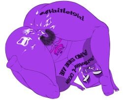 ass ass_focus bald_female big_ass big_breasts big_lips bimbo blind breasts cum_in_pussy cum_on_ass cum_on_face cum_on_lips cum_on_lower_body cum_on_pussy cumshot eyeshadow forsaken_(roblox) hexagon lazy nipples original_character pubic_hair pubic_tattoo purple_body purple_skin pussy pussy_focus seenitallpea shortstack sleeping sleeping_nude sleepy smaller_female somnophilia tattoo vai1et9irl writing_on_breasts writing_on_thigh