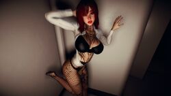 1girls 3d 4k apartment ass big_breasts black_hair bra breasts collar cosmic_eyes crashbanditkut door eyebrows eyelashes eyeshadow female female_focus fishnet_stockings fishnets freckles freckles_on_face hair hi_res high_resolution highres house legs light-skinned_female light_skin lips lipstick looking_at_viewer makeup medium_hair multicolored_eyes multicolored_hair night open_clothes open_shirt original original_character panties pet_play red_hair red_lipstick shirt smile solo stockings tattoo tattoos virt-a-mate virtamate young