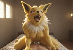 ai_generated anthro anthropomorphic beautiful bedroom big_breasts breasts breeding_request cowgirl_position cum_in_pussy cum_inside female fox fox_girl fucking fur furry furry_female furry_only generation_1_pokemon handjob impregnated impregnation_request in_heat intercourse interspecies inviting_to_sex jolteon looking_at_viewer on_knees pokémon_(species) pokemon pokemon_(species) seductive seductive_look seductive_smile sexy sexy_body sexy_pose tits_out wet_pussy