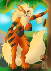absurd_res anthro anthrofied arcanine breasts canid canine danilo_correa female generation_1_pokemon hi_res mammal mature_female nintendo nipples nude pokemon pokemon_(species) pokemorph solo tail thick_thighs