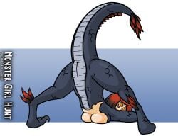 anus breast_squish female jack-o_pose looking_at_viewer looking_back nude presenting_pussy pussy scales velociraptor