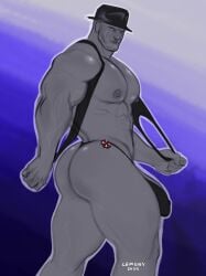 bara capcom lemonycactus male male_focus male_only monster mr_x resident_evil resident_evil_2 solo solo_male thong tyrant ugly_man underwear zombie