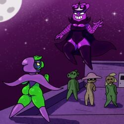 1girls anthro anthrofied ass breasts breasts female flora_fauna glazedbun green_shadow_(pvz) nec'rose_(pvz) peashooter_(pvz) plant plant_girl plant_humanoid plantie plants_vs._zombies plants_vs_zombies popcap_games pussy rose_(pvz)