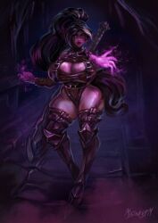big_ass big_ass_(female) big_breasts black_hair black_hair_female corset corset_armor human human_(warcraft) human_(world_of_warcraft) human_female light-skinned light-skinned_female light_skin magic mister69m oc skyler_rutherford solo solo_female sword tagme warcraft white_hair white_hair_female world_of_warcraft
