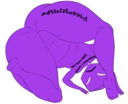 angry_face ass bald_female big_ass big_breasts blind chubby_female forsaken_(roblox) hexagon lazy original_character overweight purple_body purple_skin seenitallpea shortstack sleeping sleeping_nude sleepy smaller_female vai1et9irl writing_on_body writing_on_thigh