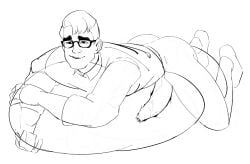 balls bara big_penis boner erection male male_only monochrome muscles muscular penis scruffley solo solo_male