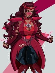 1girls blueartfiend crossed_legs embarrassed female marvel marvel_rivals peeing peeing_self scarlet_witch scarlet_witch_(marvel_rivals) thick_thighs