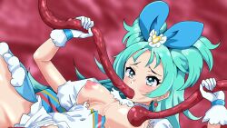 1girls artist_request breasts dead_source female light-skinned_female light_blue_eyes light_blue_hair light_skin magical_girl nipples princess princess-session_orchestra princess_ripple princession_orchestra sorano_minamo takara_tomy tentacle