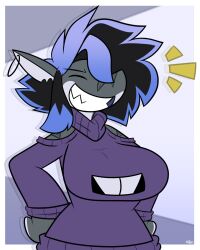 big_breasts breasts char_(nonarycubed) cleavage female fish huge_breasts pacdraws shark tagme thick_thighs wide_hips