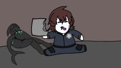 1boy1girl animated anthro ass brown_hair eating expendable_(pressure) eyefestation_(pressure) gif ibispaintx jxci looping_animation meme munching naked_female original_character pressure_(roblox) purple_eyes purple_sclera roblox roblox_game rule_63 self_upload shark_fin shark_girl shark_tail shitpost unconscious_female uniform