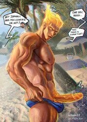 beach big_penis fantastic_four human_torch johnny_storm marvel marvel_rivals precum reed_richards superhero tight_clothing underwear