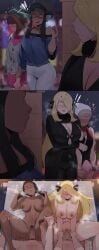 2futas 2girls ahe_gao arm_pull_missionary bed_sheet big_breasts big_penis black_hair blonde_hair blush breasts bulge bulge_through_clothing bulge_under_clothes carpet_matching_drapes chocolate_and_vanilla cleavage clenched_teeth completely_nude covering_crotch cynthia_(pokemon) dark-skinned_female dark_areolae dark_skin dawn_(pokemon) ddff_foursome dickgirl dickgirl/female double_date earrings erection_under_clothes faceless_futa female female/female female_focus female_orgasm female_penetrated female_pubic_hair fucked_silly futa_on_female futa_with_female futanari gloria_(pokemon) hair_over_one_eye heart hearts_around_head hiding_erection hoop_earrings huge_breasts huge_cock human implied_futa interracial intersex intersex/female intersex_penetrating intersex_penetrating_female light-skinned_female light-skinned_futa light_skin long_hair medium_breasts missionary_position multiple_futa multiple_girls multiple_penises nessa_(pokemon) nipples nude okpriko older_female older_female_and_younger_futa on_back on_bed orgasm out_of_frame paid_reward_available penis penis_in_pussy pleasure_face pokemon pokemon:_twilight_wings pokemon_dppt pokemon_ss pokemon_swsh precum precum_through_clothing pubic_hair revealing_clothes rough_sex saliva sex sheet_grab spoken_heart spread_legs stomach_bulge surprise sweat tagme teeth vaginal_penetration voluptuous younger_dom_older_sub younger_futa younger_penetrating_older