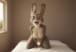 ai_generated anthro anthropomorphic beautiful bedroom big_breasts breasts breeding_request bunny_ears bunny_girl bunny_tail bunnygirl disney female fur furry furry_only impregnation_request in_heat inviting_to_sex judy_hopps looking_at_viewer on_knees seductive seductive_look seductive_smile sexy sexy_body sexy_pose tits_out wet_pussy zootopia