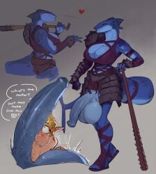 1futa anthro big_penis clothed clothing evil_tradesman futanari huge_balls huge_cock marine mostly_clothed penis penis_awe shark size_difference smooth_balls staring_at_penis thick_thighs wide_hips
