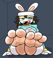 dozey_(token_taker) feet female foot_fetish foot_focus fully_clothed oc rabbid raving_rabbids solo token_taker ubisoft