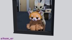aggressive_retsuko aggretsuko anthro anthro_penetrated big_ass big_breasts breasts cum_inside fenneko furry futa_on_female futanari intersex oral plap public retsuko tagme vaginal_penetration video xiaode18