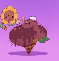 1girls anthro anthrofied ass belly belly_bulge breasts buttersita fat female flora_fauna inflation obese olive_pit_(pvz) plant plant_girl plant_humanoid plantie plants_vs._zombies plants_vs_zombies popcap_games pred pussy sunflower_(pvz) weight_gain
