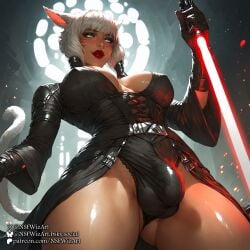 1dickgirl 1futa 1futanari ai_generated barely_contained barely_contained_penis below_view big_bulge black_clothes black_clothing black_robe breasts bulge bulge_focus bulge_through_clothing bulge_under_clothes cat_ears cat_girl cat_tail catgirl cleavage dark_side dickgirl dickgirl_only eye_contact final_fantasy final_fantasy_xiv from_below futa_cock futa_focus futa_only futa_penis futa_sans_pussy futanari futanari_focus futanari_penis gloved_hands gloves holding_lightsaber huge_bulge lightsaber looking_at_viewer looking_down looking_down_at_viewer miqo'te nipple_bulge nipple_outline nsfwizart penis penis_bulge penis_outline penis_under_clothes red_lightsaber red_lips red_lipstick robe shasar shiny_skin sith sith_lady solo solo_dickgirl solo_focus solo_futanari stable_diffusion star_wars taker_pov testicular_bulge thighs view_from_below viewed_from_below white_hair y'shtola