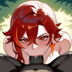 ai_generated big_penis blowjob defeated genshin_impact hilichurls_(species) mavuika_(genshin_impact) pov