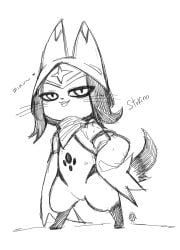 felyne goth palico seb_mujinn sketch tsukino_(monster_hunter_stories)