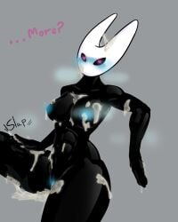 angry arthropod barely_visible_genitalia big_breasts blue_nipples breasts cum cum_in_pussy cum_on_body cum_on_breasts cum_on_face dark_skin female fit_female funny heart-shaped_pupils hollow_knight hornet_(hollow_knight) insects meme muscular muscular_female shiny_skin thick_thighs vixen_pain