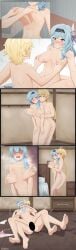 1boy1girl accident accidental_circumstance ass censored_penis censored_pussy cheek_to_cheek comic comic_page comic_panel completely_naked completely_nude completely_nude_female completely_nude_male falling feet female glue glued grabbing_breasts hands_on_breasts male male/female manga manga_page penis pulling sex sex_from_behind sticky struggling stuck stuck_together vaginal_sex