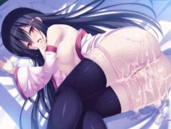 1boy 1girls 2-g animated animated_gif black_hair brother_and_sister cum cum_on_ass cum_on_body game_cg incest kimono kotone_(zettai_saikyou) long_hair looking_at_partner medium_breasts panties panties_down red_eyes sex softhouse-seal thighhighs vaginal_penetration zettai_saikyou_oppai_sensou!! zettai_saikyou_oppai_sensou!!_kyonyuu_oukoku_vs_hinnyuu_oukoku