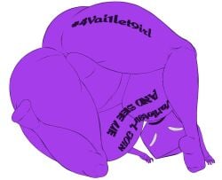 angry_face ass ass_focus bald_female big_ass big_breasts blind breasts chubby chubby_female forsaken_(roblox) hexagon lazy original_character overweight purple_body purple_skin seenitallpea shortstack sleeping sleeping_nude sleepy smaller_female vai1et9irl writing_on_breasts writing_on_thigh
