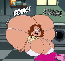 1girls all_fours altzegoz_(artist) ass_expansion atomic_puppet big_breasts bra breast_expansion breasts_bigger_than_head disney disney_channel expansion female female_focus female_only gigantic_ass laundry_machine mature_female milf mother panties sweater underwear vivian_felt voluptuous voluptuous_female