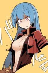 1boy 1boy1girl 1girls blue_hair bodysuit boobs boobs_out breasts breasts_out cute dark-skinned_male dark_skin exposed_breasts female hi_res high_resolution highres imminent_rape imminent_sex implied_rape inner_sideboob interracial jacket king_of_fighters kof kula_diamond leather_bodysuit leather_jacket light-skinned_female light_skin long_hair looking_down male nns_momon no_bra offscreen_character offscreen_male open_clothes open_jacket pale-skinned_female pale_skin perky_breasts pink_eyes small_breasts snk straight sweat sweatdrop teen teen_girl teenage_girl teenager the_king_of_fighters undressing unzipped unzipped_bodysuit very_high_resolution
