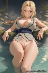 1girls 2025 ai_generated bangs bare_shoulders black_sash blonde_hair blush boruto:_naruto_next_generations boruto:_two_blue_vortex bottomless breasts brown_eyes cleavage cleft_of_venus closed_mouth collarbone eroflow facial_mark female forehead_mark genitals grey_kimono hi_res highres japanese_clothes kimono large_breasts long_hair looking_at_viewer low_twintails lying mature_female naruto naruto:_road_to_ninja naruto:_the_last naruto_(classic) naruto_(series) naruto_bomb naruto_pixxx naruto_shippuden onsen patreon pool pussy sash sleeveless smile solo thighs tight_pussy tsunade tsunade_(cosplay) tsunade_(naruto) tsunade_senju twintails uncensored voluptuous voluptuous_female wafuku water wet