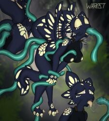 absurd_res amphibian anal anal_sex anthro arms_tied axolotl big_breasts bodily_fluids bound breast_squeeze breasts choker choker_snapping dark_body dark_skin deep_throat double_penetration female forced hi_res jewelry legs_tied marine mole_salamander necklace nipples oral oral_penetration penetration rape salamander saliva scalie sex solo squeezing tentacle tentacle_penetration tentacle_sex triple_penetration vaginal_penetration vaginal_penetration warest wings