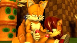 1boy 1girls 3d breasts decapitation detachable detachable_head diphallia diphallism fellatio female headless headmaster male modular multi_penis nude oral penis sally_acorn sex sonic_(series) source_filmmaker tails what