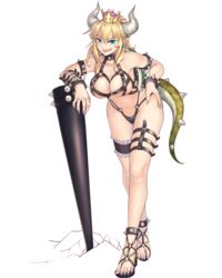 amiba_(nerdamiba) bondage bowsette breasts genderswap highres mario_(series) new_super_mario_bros._u_deluxe nintendo