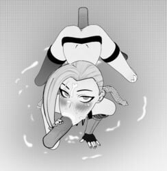 1girls 3d animated clothing female human jinx_(league_of_legends) league_of_legends looking_at_viewer male manual mmf_threesome mostly_nude naughty_face oral orgy sex skuddbutt spitroast straight vaginal