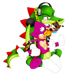 3boys amatsucat anal charmy_bee cum cum_in_ass cum_in_mouth espio_the_chameleon fellatio male_only oral sonic_(series) tagme team_chaotix threesome vector_the_crocodile yaoi