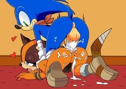 1boy 1girls ahe_gao anal anal_sex anus ass balls blue_fur blush cum cum_in_ass female femsub furry heart-shaped_pupils hedgehog in_love male maledom mammal penis pussy sonic_(series) sonic_boom sonic_the_hedgehog sticks_the_badger sticks_the_jungle_badger sticks_the_tejon straight superbunnygt thick_ass tojyo