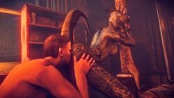 2016 3d animated anthro argonian ass bed bedroom book breasts cunnilingus dragon-v0942 duo female foreplay human looking_back male mammal nipples nude oral scalie sculpture sex smile source_filmmaker statue straight the_elder_scrolls tongue tongue_out vaginal_penetration