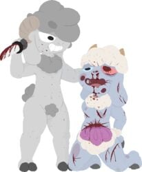 alpha_channel black_eye blood bloodshot_eye bruised caprine cutting gore horizontal_pupils intestines knife mammal musicsheep nooplip nosebleed pillschan_(artist) stab wounded