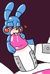 bear blush bodyjob drooling five_nights_at_freddy's five_nights_at_freddy's:_sister_location funtime_freddy_(fnafsl) hand_puppet handjob lagomorph machine male_focus mammal oral penis puppet_bonnie_(fnafsl) rabbit robot saliva size_difference snaxattacks straight tongue video_games