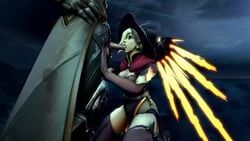 3d alternate_costume animated arhoangel big_breasts breasts cleavage fellatio female halloween large_breasts male mercy no_sound oral overwatch overwatch_2 penis pumpkin_reaper reaper source_filmmaker straight video witch witch_hat witch_mercy