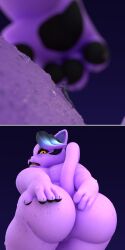 1girls 3d 3d_(artwork) angry annoyed anon anonymous_male bbw blender_(software) blender_cycles blenderbser420 catty_(undertale) catty_cattenheimer close-up deltarune digging_up_in_they_ass female freckles furry giantess gigantic_ass huge_ass human_on_anthro itching micro micro_abuse perspective scratching_butt sweat tagme undertale undertale_(series)