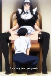 1boy 1woman ai_generated cunnilingus femdom licking_pussy maid slave