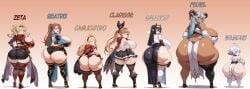 7girls ai_generated ass beatrix_(granblue_fantasy) big_ass big_breasts big_thighs breasts bust busty cagliostro_(granblue_fantasy) chest clarisse_(granblue_fantasy) curvaceous curvy curvy_figure daidouji_(artist) daidoujipv digital_media_(artwork) dumptruck_ass dumptruck_butt enormous_ass enormous_breasts fat_ass fediel_(granblue_fantasy) female galleon_(granblue_fantasy) gigantic_ass gigantic_breasts granblue_fantasy hips hourglass_figure huge_ass huge_breasts huge_thighs large_ass large_breasts large_thighs legs massive_ass massive_breasts mature mature_female multiple_girls slim_waist thick thick_ass thick_hips thick_legs thick_thighs thighs voluptuous waist wamdus_(granblue_fantasy) wide_ass wide_hips wide_thighs zeta_(granblue_fantasy)