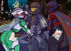 1boy 3girls ass ass_focus big_ass big_thighs female halo_(series) halo_odst helldiver helldiver_(helldivers) helldivers helldivers_(series) helldivers_2 inminent_sex inviting inviting_to_sex odst soy_elsr_k