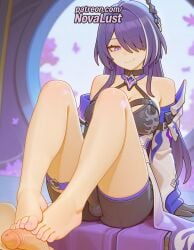 1boy 1futa 2025 acheron_(honkai:_star_rail) ai_generated artist_name barefoot breasts bust chest cock dick feet feet_fetish female foot_fetish foot_play footjob futanari hair_over_one_eye hi_res high_quality high_resolution highres honkai:_star_rail honkai_(series) intersex long_hair male nail_polish novalust patreon patreon_username penis purple_eyes purple_hair sitting solo_focus stable_diffusion straight toejob toenail_polish toenails toes watermark